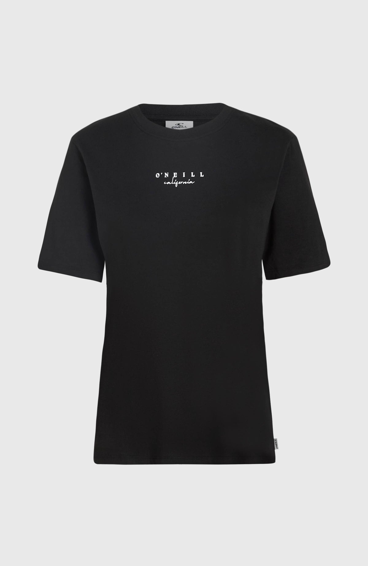 Summer Must Haves Graphic T-Shirt für Damen, schwarz mit Logo-Print in Weiß, freigestellt von vorne