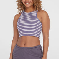 Jess Rib Tanktop | Purple Yarn Dye Stripe