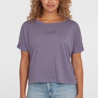 Essentials Script T-Shirt in Drape-Optik | Storm