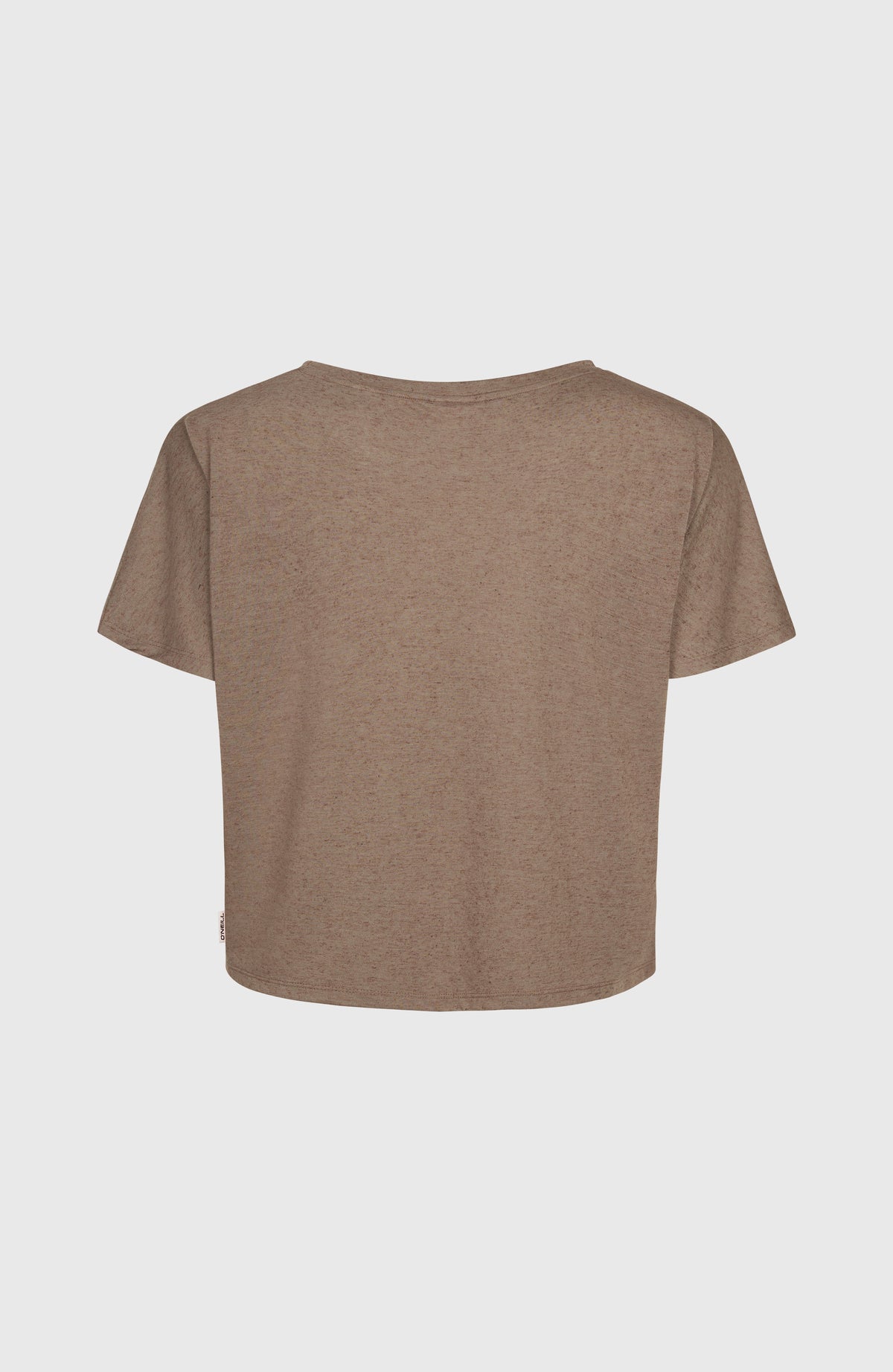 Essentials Script T-Shirt in Drape-Optik für Damen, braun, flach liegend von hinten