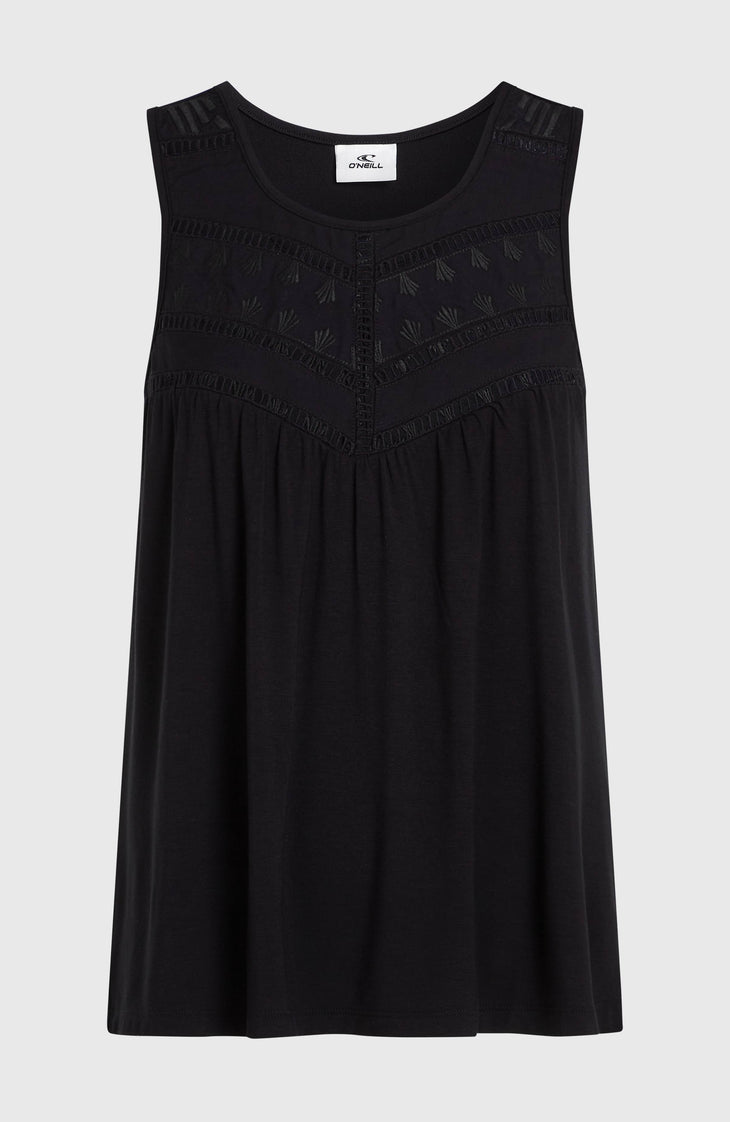 Essentials Tokeena Tanktop mit Stickerei | Black Out