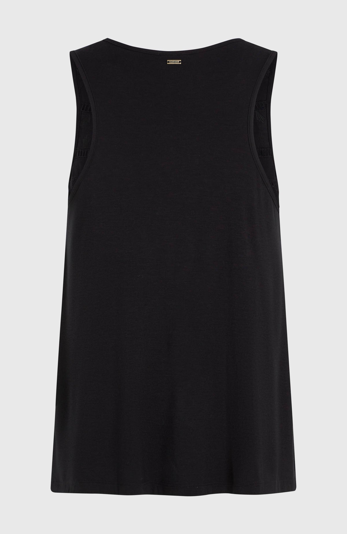 Essentials Tokeena Tanktop mit Stickerei für Damen, schwarz, freigestellt von hinten