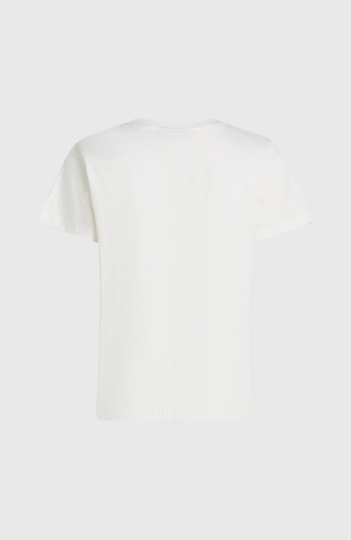 O'Riginals Circle Surfer T-Shirt für Damen, weiß, freigestellt von hinten, gerader Saum