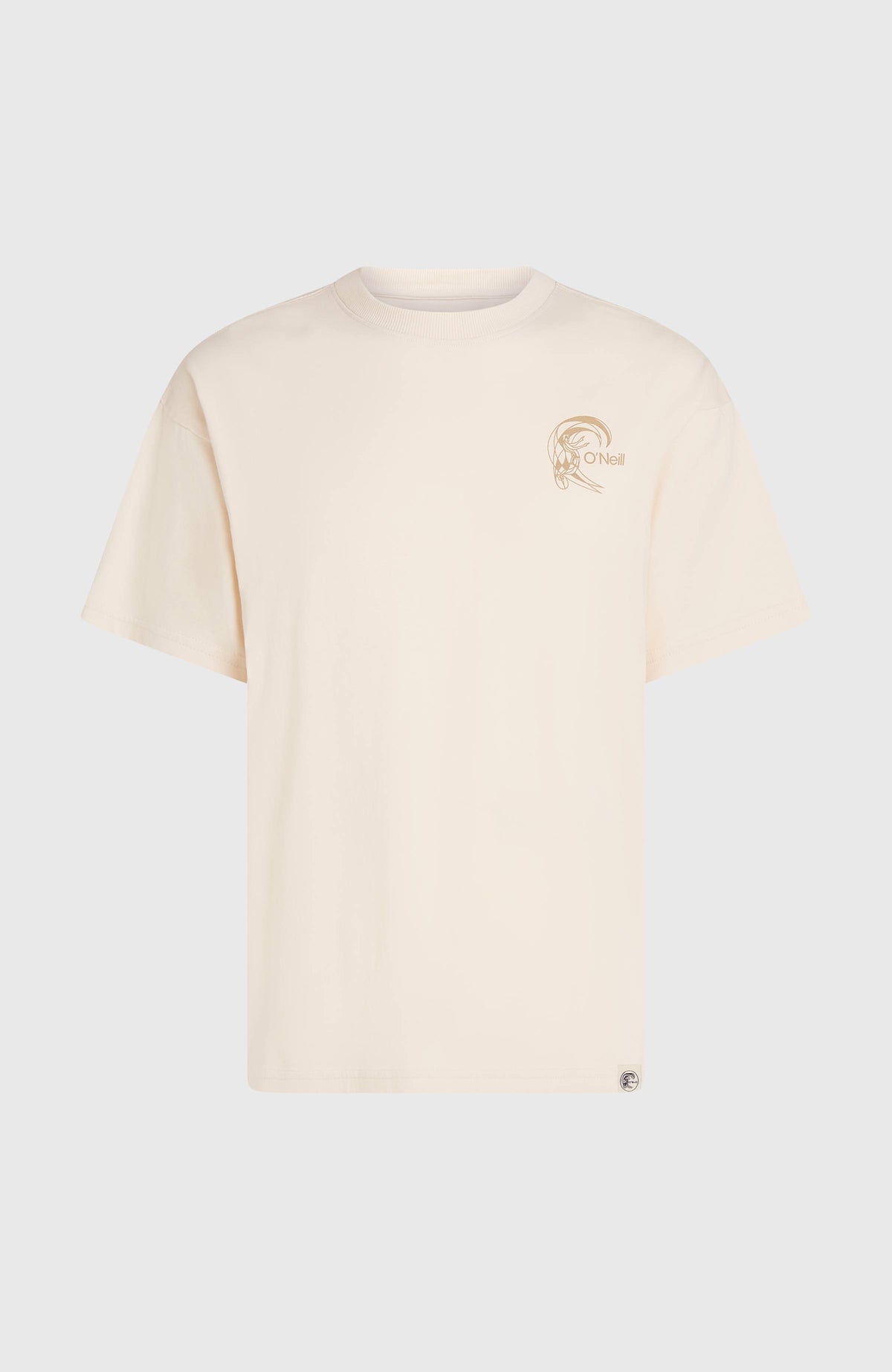 O'Riginals Back-Print T-Shirt für Damen, weiß, flach liegend von vorne mit kleinem Brustprint