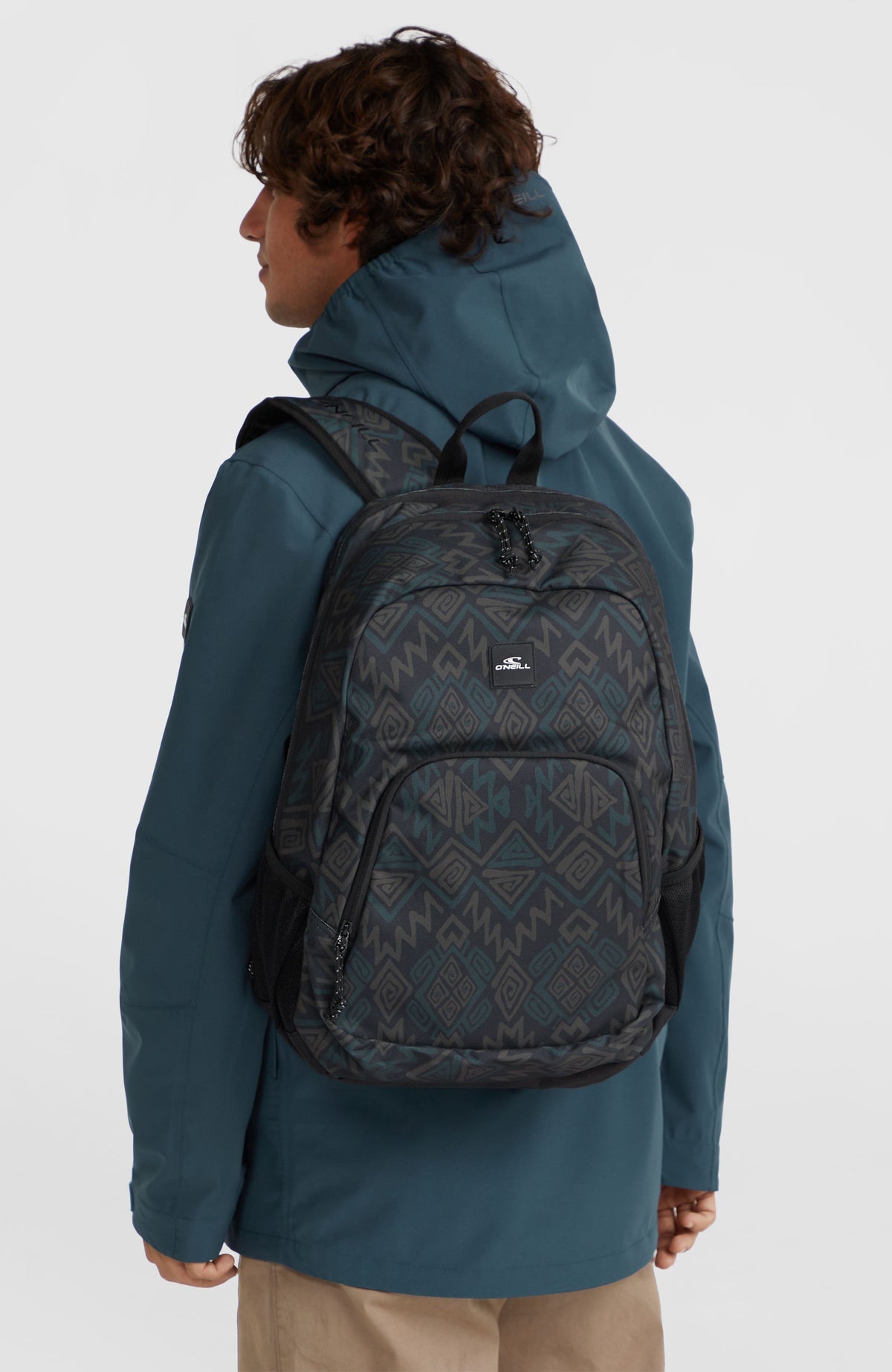 Wedge Rucksack | Black Retro Ikat