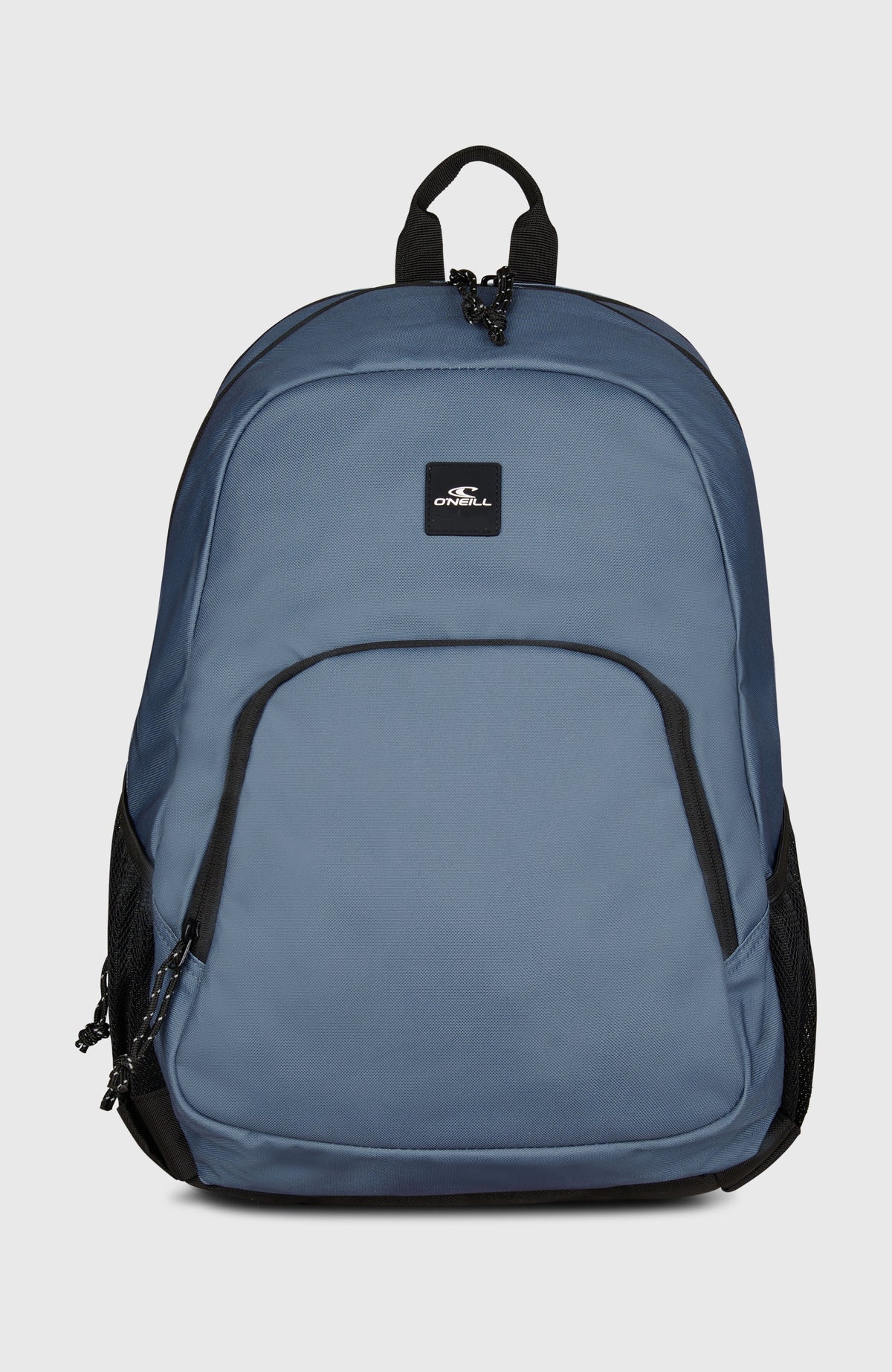 O'Neill Wedge Rucksack für Herren, blau, freigestellt von vorne, aufgesetzte Fronttasche mit Logo-Patch