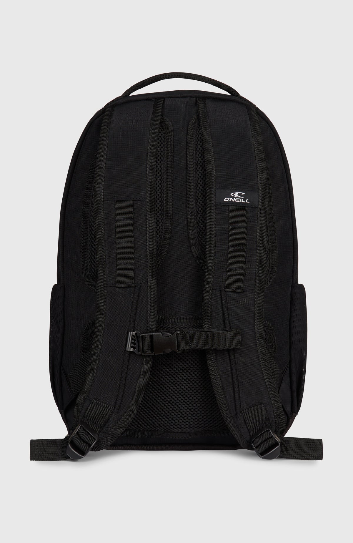 President 26L Rucksack für Herren, schwarz, freigestellt von hinten mit Schultergurten und Brustgurt