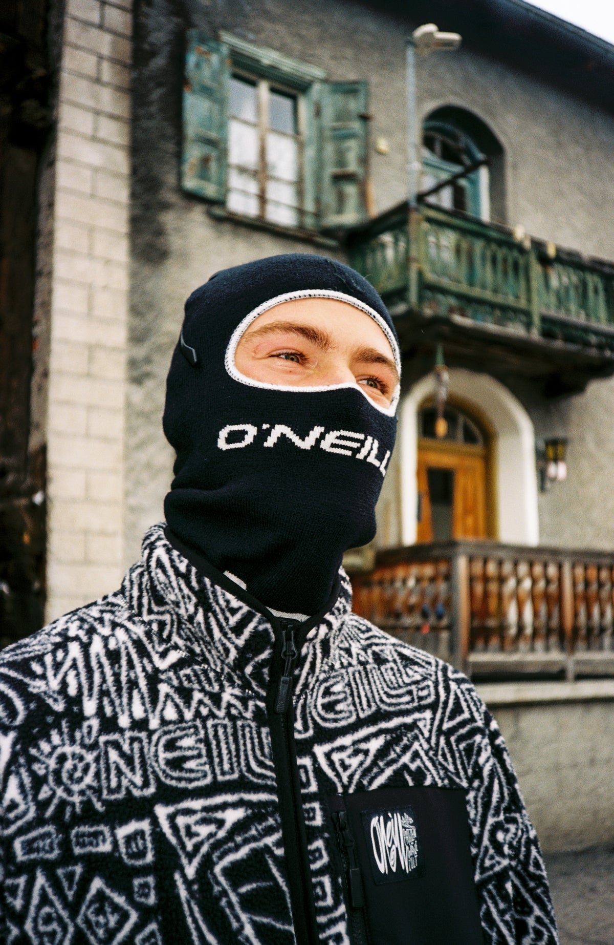 Flauschiger Surf Heroes Fleecepullover mit Halbreißverschluss | White/Black Sketcheritage