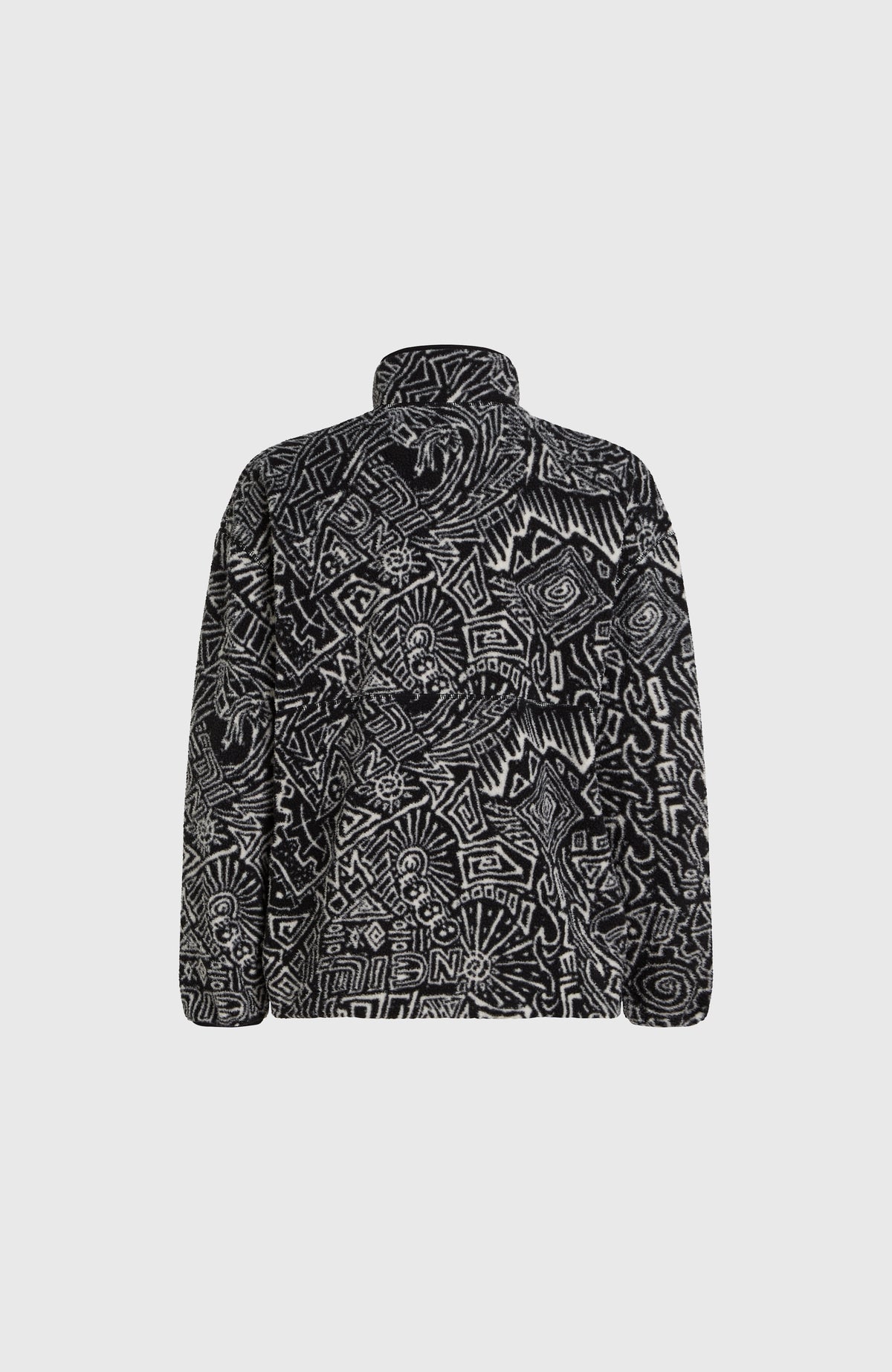 Flauschiger Surf Heroes Fleecepullover mit Halbreißverschluss | White/Black Sketcheritage