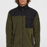 Utility Polartec® 200 Fleecejacke mit Reißverschluss | Forest Night Colour Block