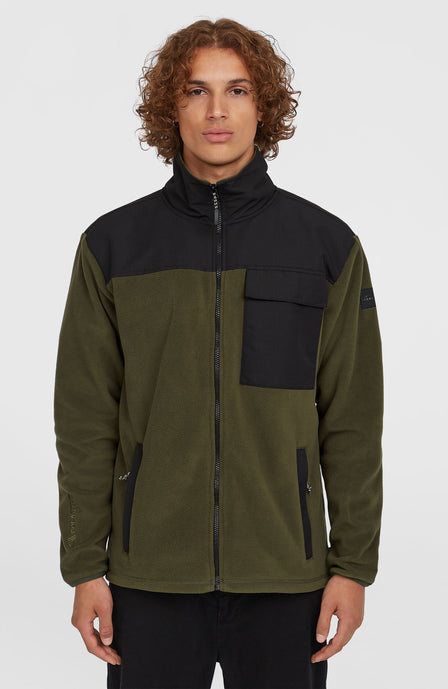 Utility Polartec® 200 Fleecejacke mit Reißverschluss | Forest Night Colour Block