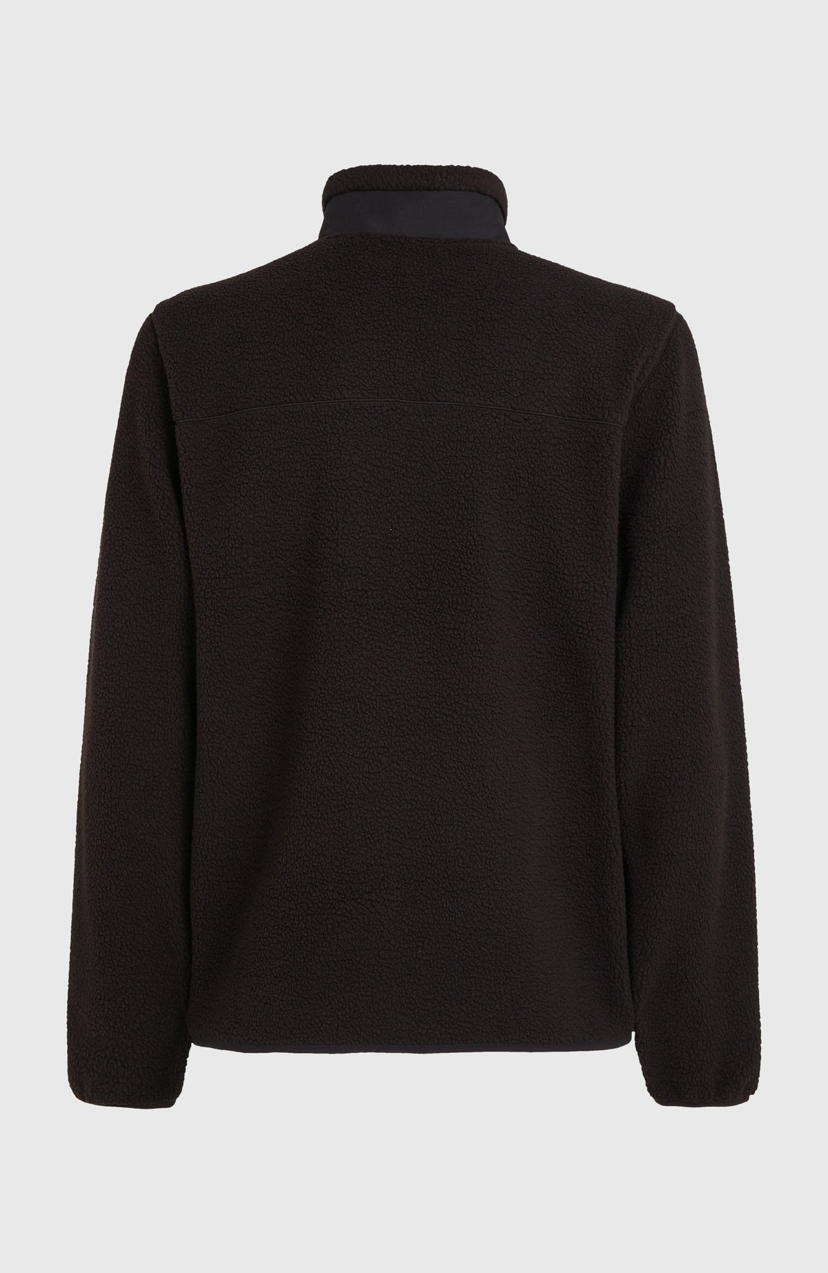 Flauschige Must-Have Fleecejacke für Herren, schwarz, freigestellt von hinten
