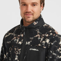 Flauschige Must-Have Fleecejacke mit Reißverschluss | Black/Beige Quarry