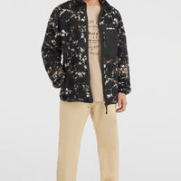 Flauschige Must-Have Fleecejacke mit Reißverschluss | Black/Beige Quarry