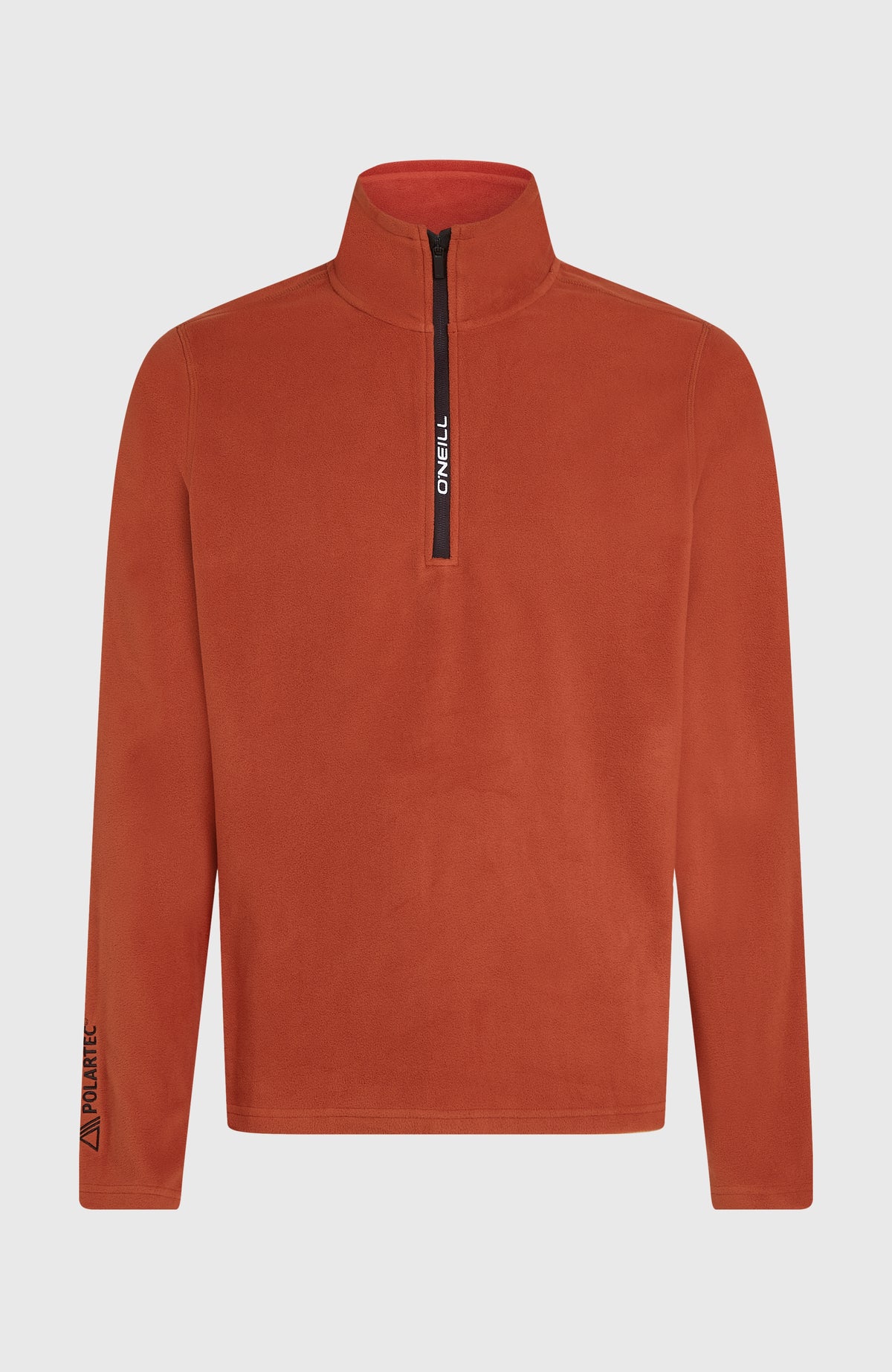 FWC'Cruz Jack's Fleecepullover für Herren, orange, freigestellt von vorne mit kurzem Front-Reißverschluss