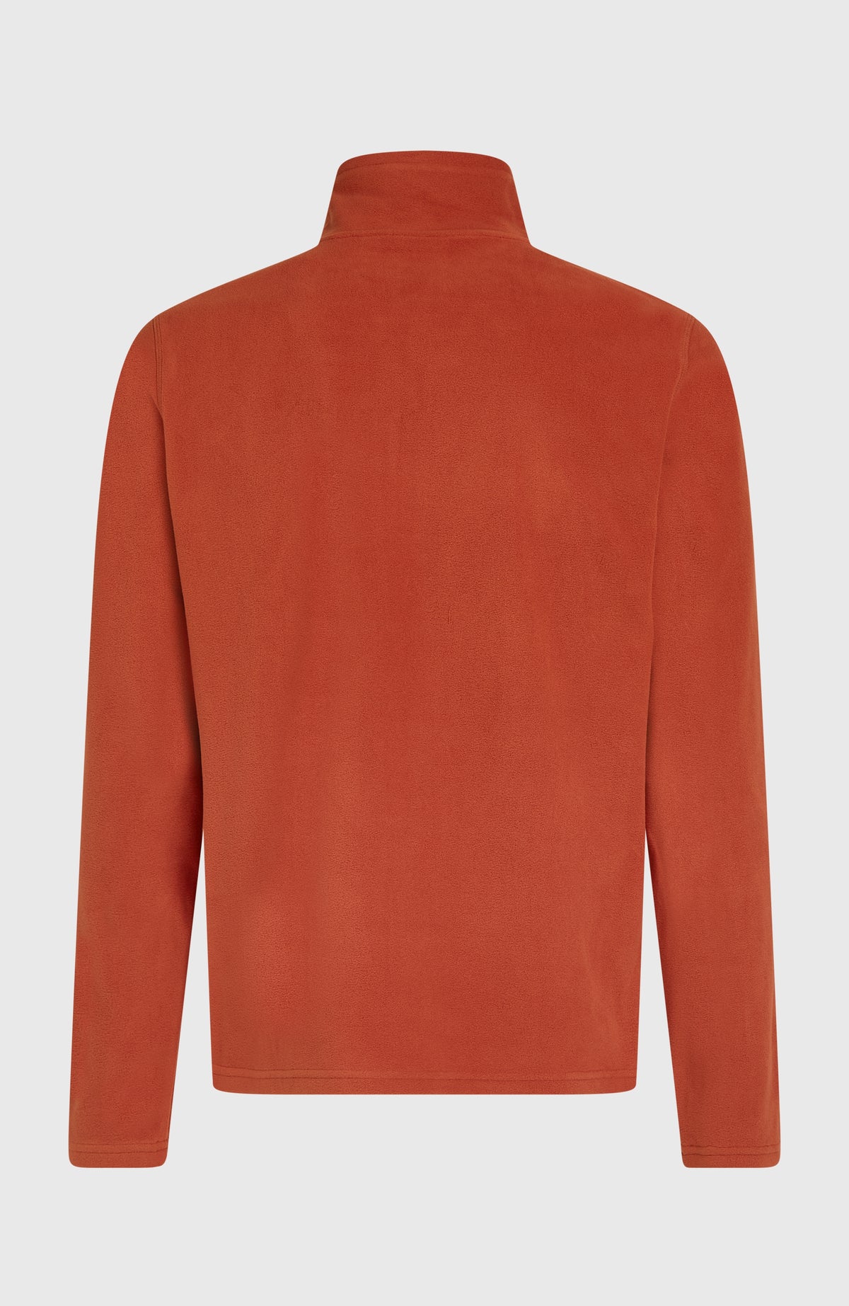 FWC'Cruz Jack's Fleecepullover für Herren, orange, freigestellt von hinten mit Stehkragen und sauberem Saum