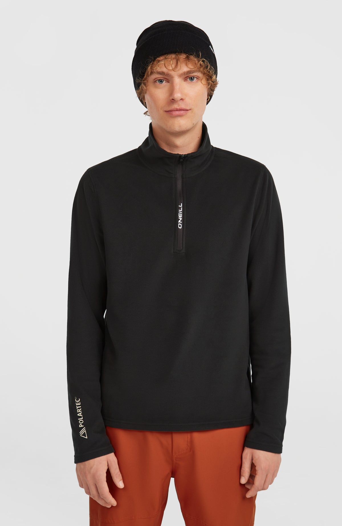O'Neill FWC'Cruz Jack's Polartec® Fleecepullover mit Halbreißverschluss für Herren, schwarz, am Model