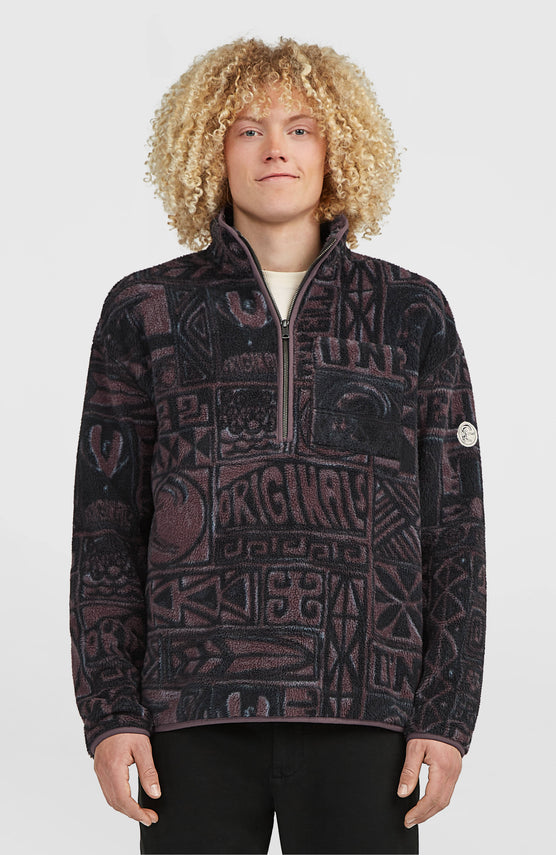 O'Riginals Fleecepullover mit Halbreißverschluss | Purple Stamps