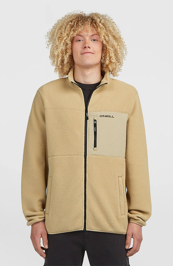 Flauschige Must-Have Fleecejacke mit Reißverschluss | Olive Blush