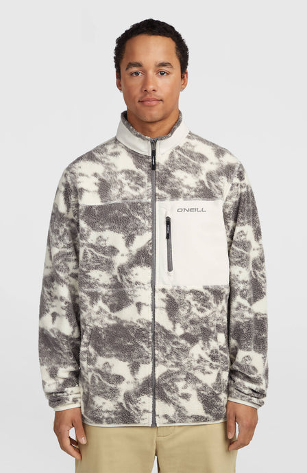 Flauschige Must-Have Fleecejacke mit Reißverschluss | Grey Mountain Landscape