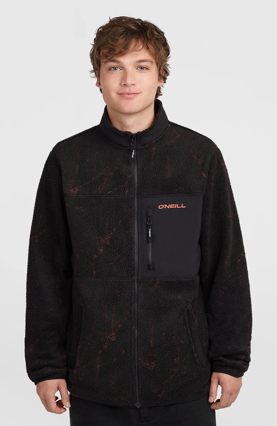 Flauschige Must-Have Fleecejacke mit Reißverschluss | Black Basalt