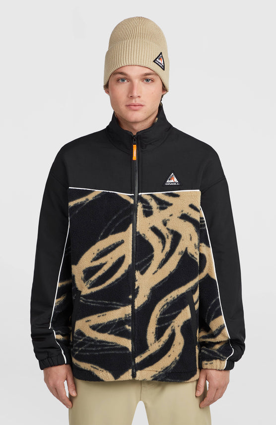 FWC'Play Hyperfleece-Jacke mit Reißverschluss | Beige Snowtracks