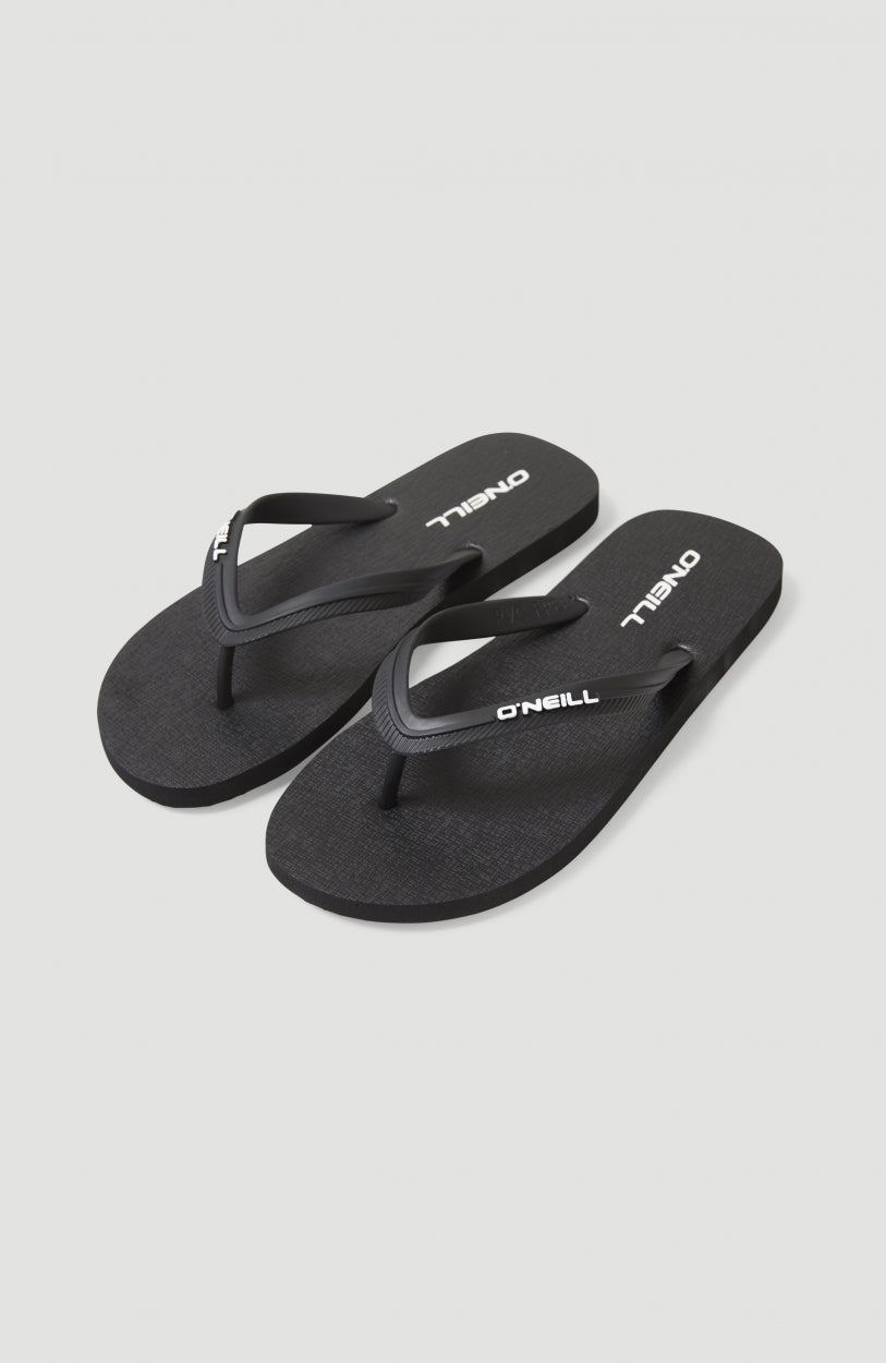 O'Neill Profile Sandalen mit kleinem Logo für Herren, schwarz, freigestellt von schräg oben