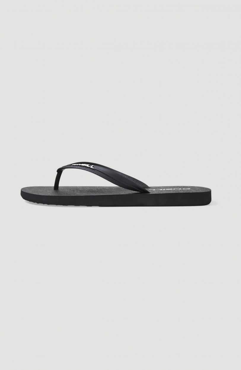 Profile Sandalen mit kleinem Logo für Herren, schwarz, freigestellt in der Seitenansicht