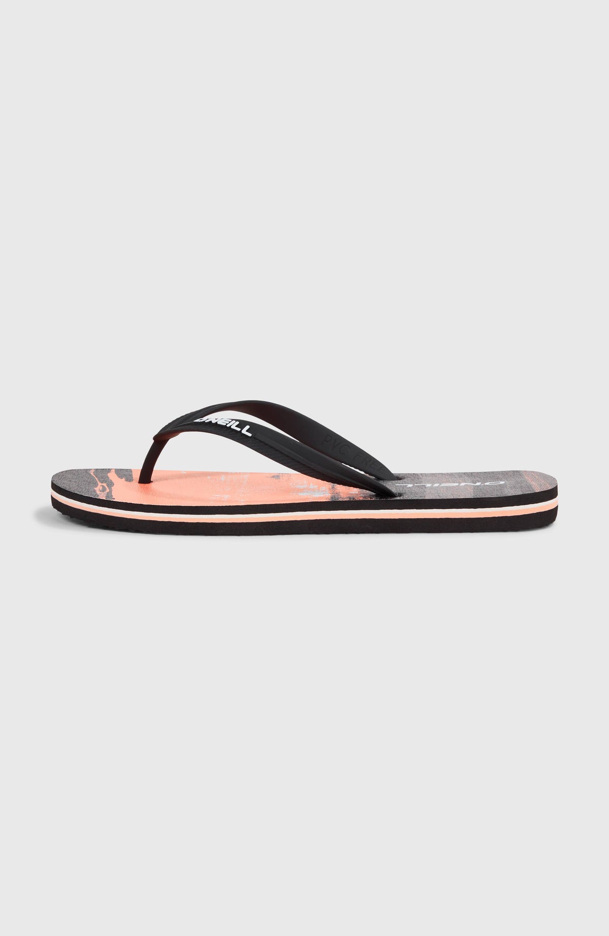 Profile Graphic Sandalen für Herren, pink mit Grafikmuster in Schwarz, freigestellt in der Seitenansicht