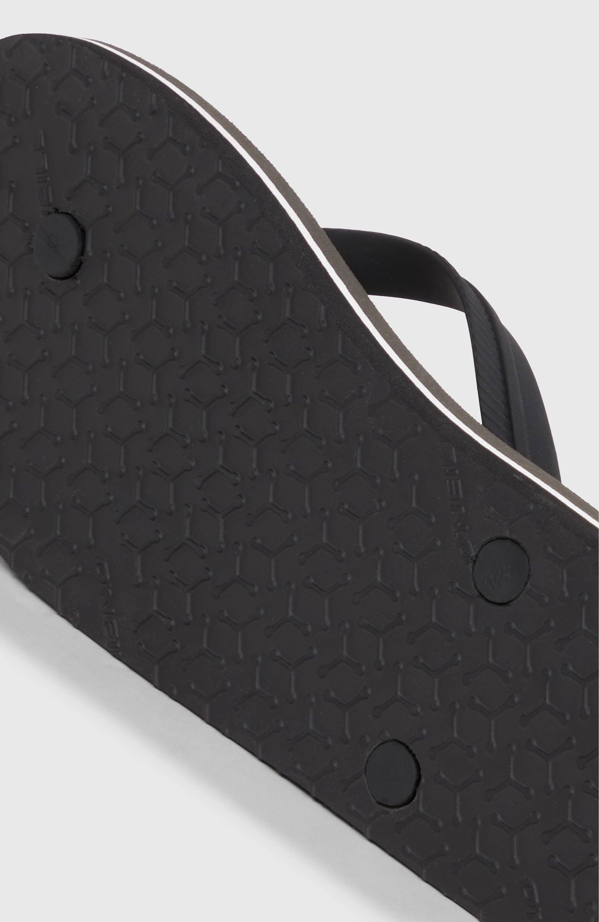 Profile Graphic Sandalen für Herren, schwarz mit Grafik-Print in Weiß, Nahaufnahme der profilierten Laufsohle