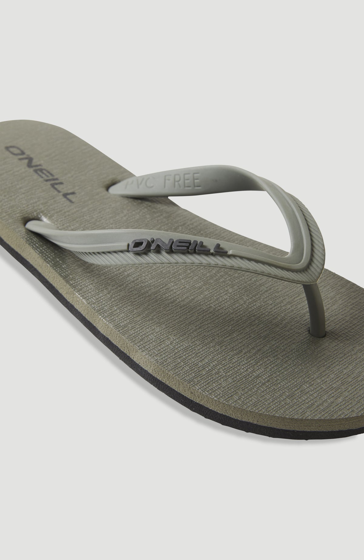 Profile Small Logo Sandalen für Herren, grün, Nahaufnahme von strukturiertem Fußbett und Riemen mit Logo