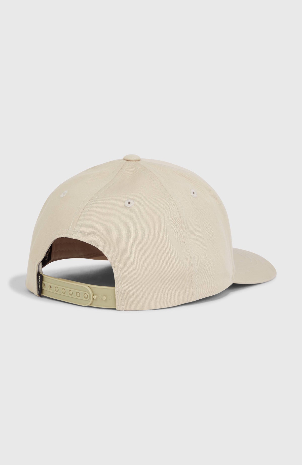 Logo Wave Cap für Herren, beige, freigestellt von hinten mit verstellbarem Druckknopfverschluss