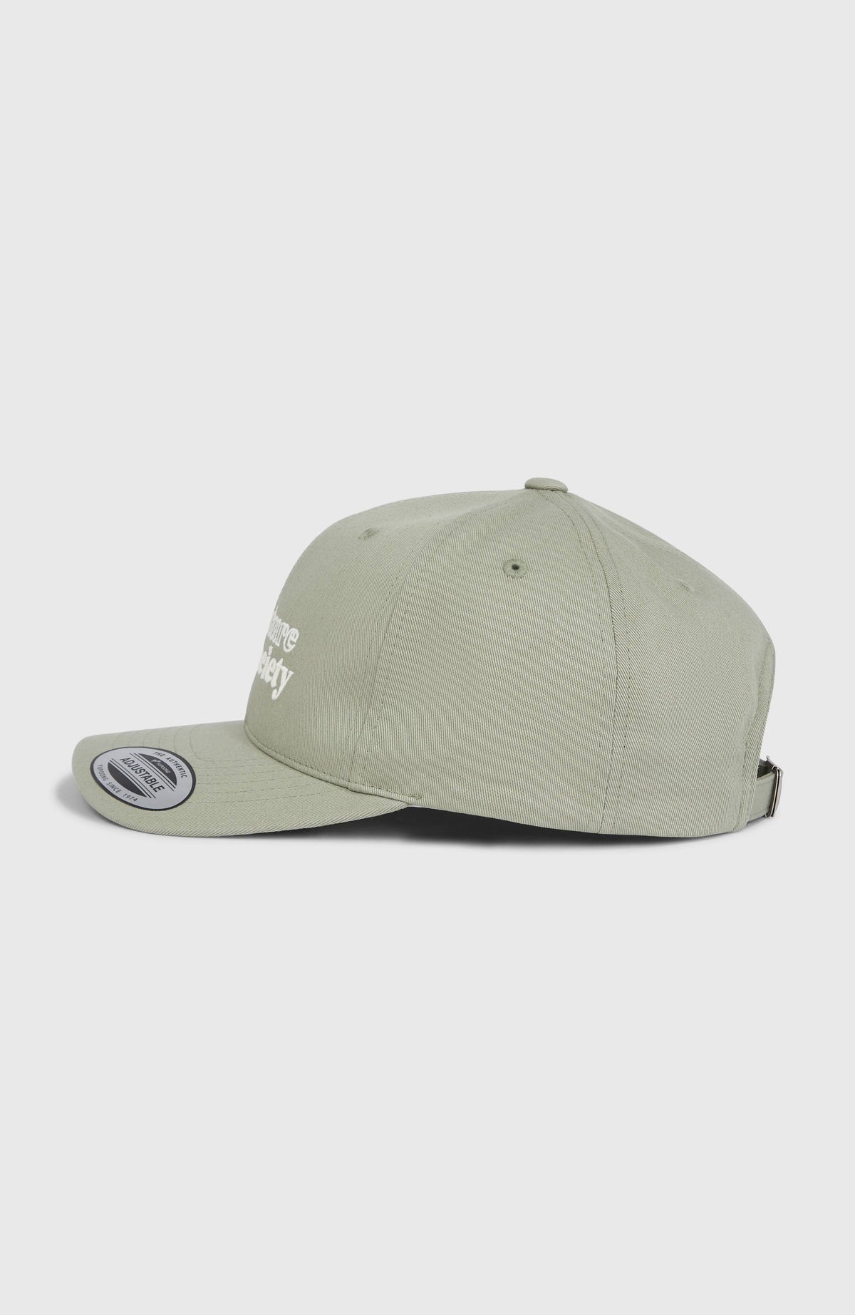 Future Surf Society Cap für Herren, grün mit Schriftzug in Weiß, freigestellt in der Seitenansicht