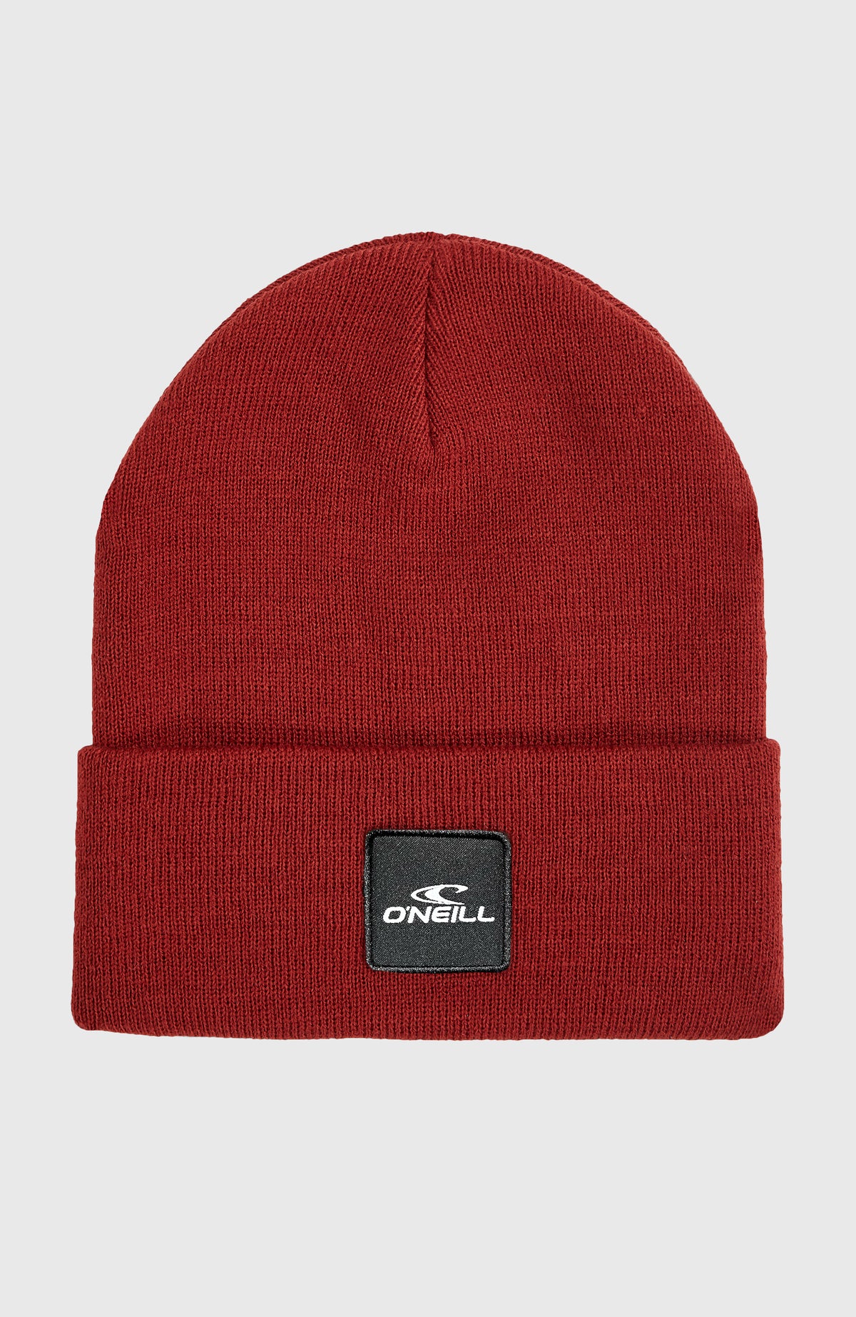 O'Neill Snow Beanie für Herren, orange, freigestellt von vorne, Umschlag mit Logo-Patch