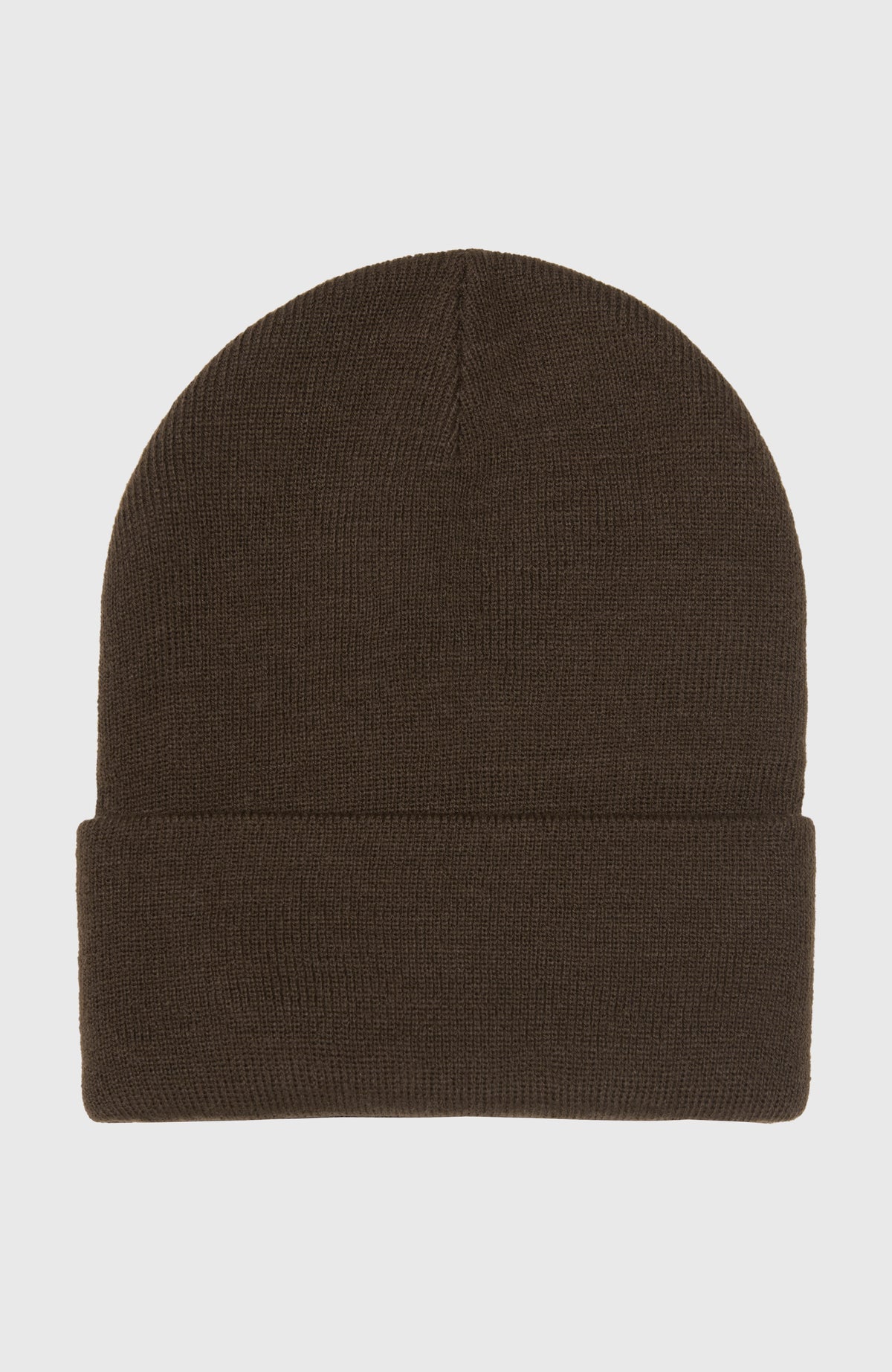 Snow Beanie für Herren, braun, freigestellt in der Rückansicht mit breitem Umschlag