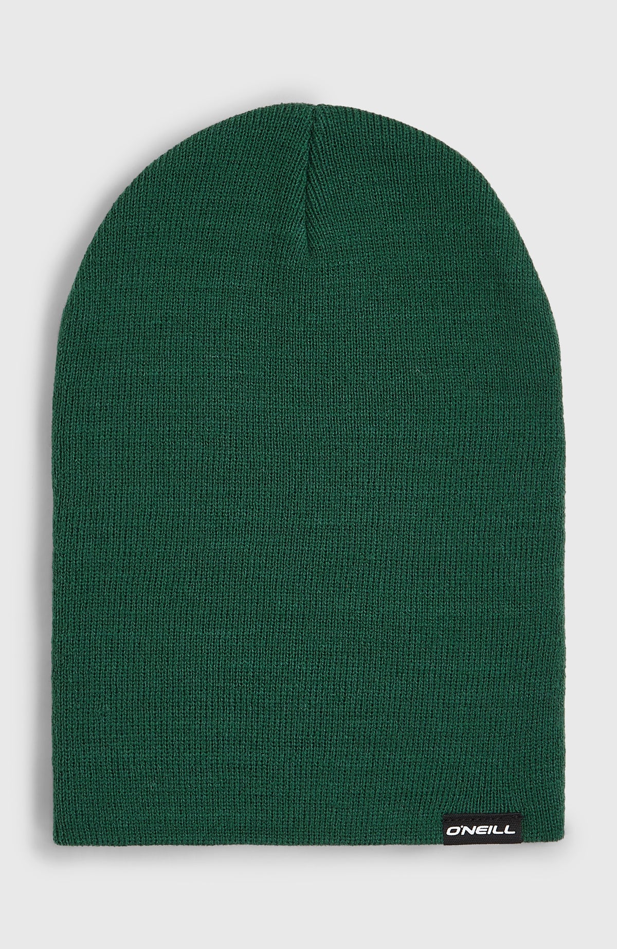 O'Neill Dolomite Beanie für Herren, grün, flach liegend von vorne, Logo-Patch am Saum