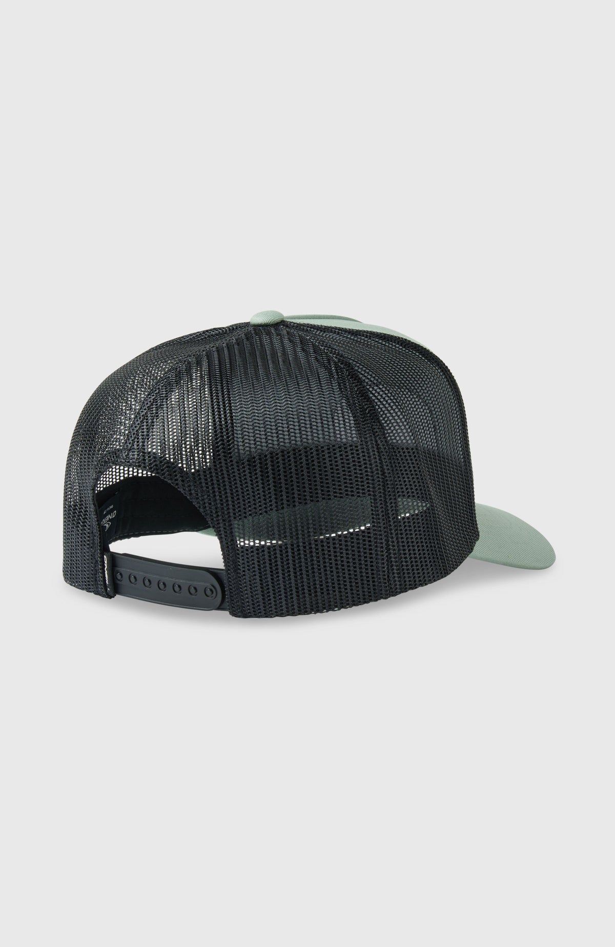 Retro Trucker Cap für Herren, grün, freigestellt von hinten mit verstellbarem Snapback-Verschluss