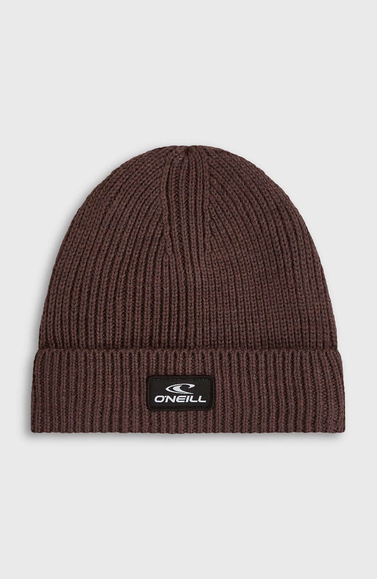 O'Neill Bouncer Beanie für Herren, lila, freigestellt von vorne, Umschlag mit Logo-Patch