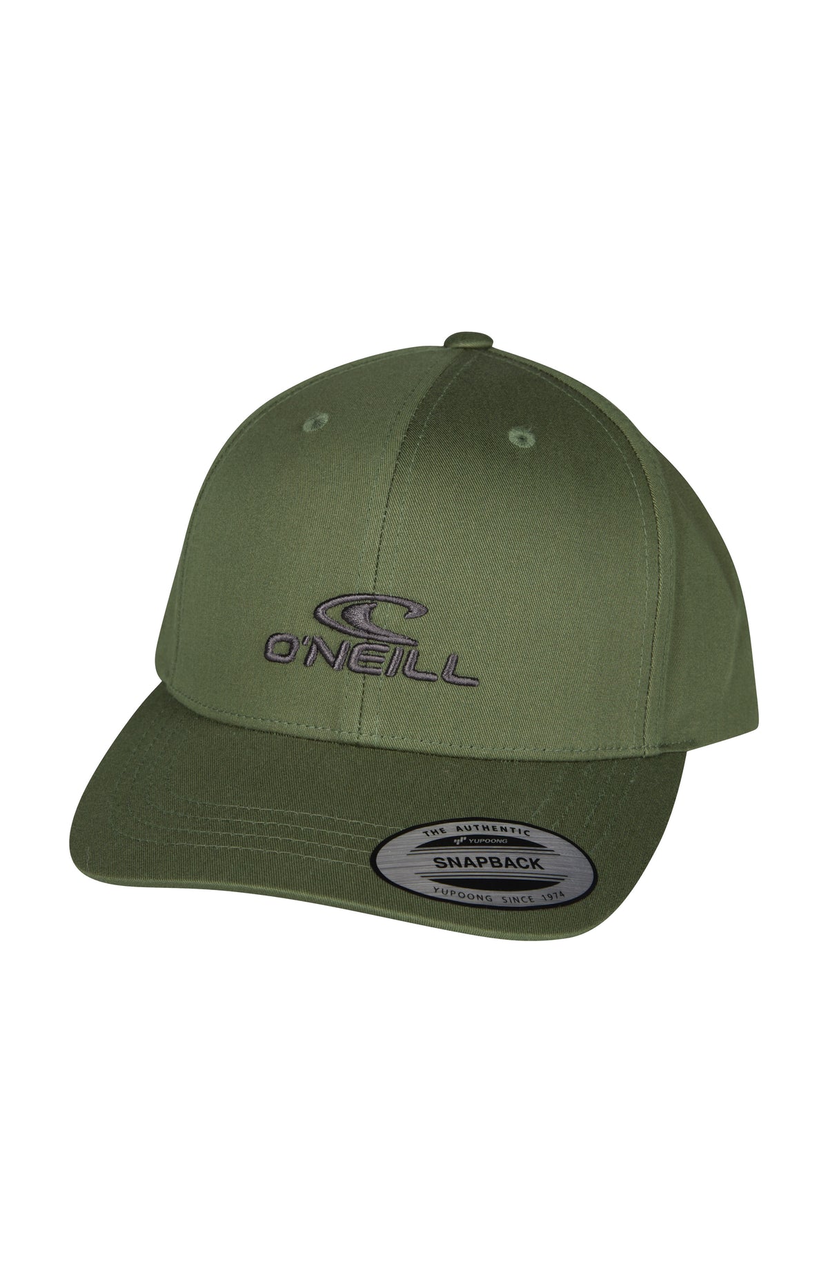 Logo Wave Cap für Herren, grün, freigestellt von vorne mit Blick auf Krone und Schirm