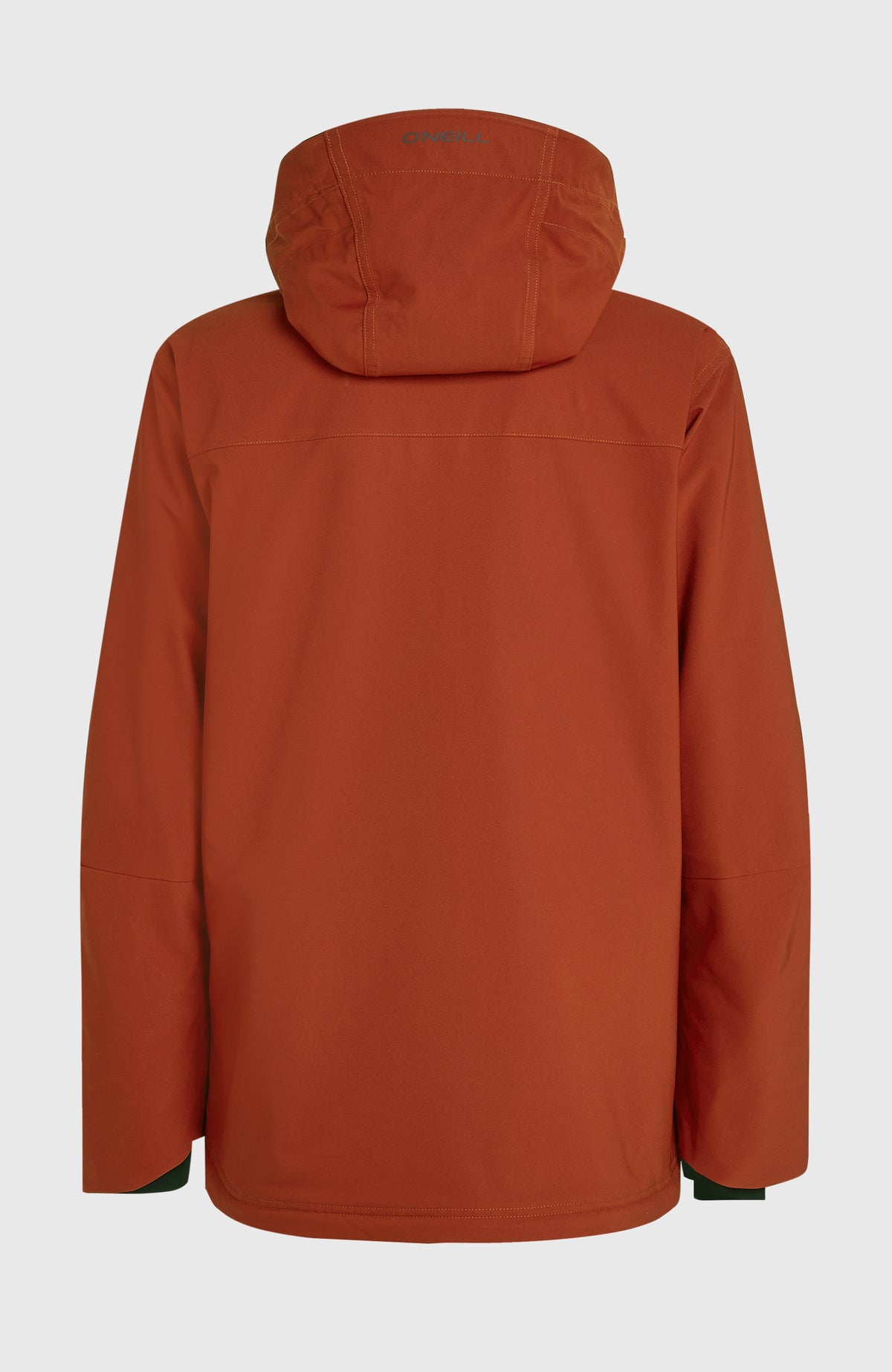 FWC'Peak Skijacke für Herren, orange, freigestellt von hinten mit Kapuze und verstellbarem Saum