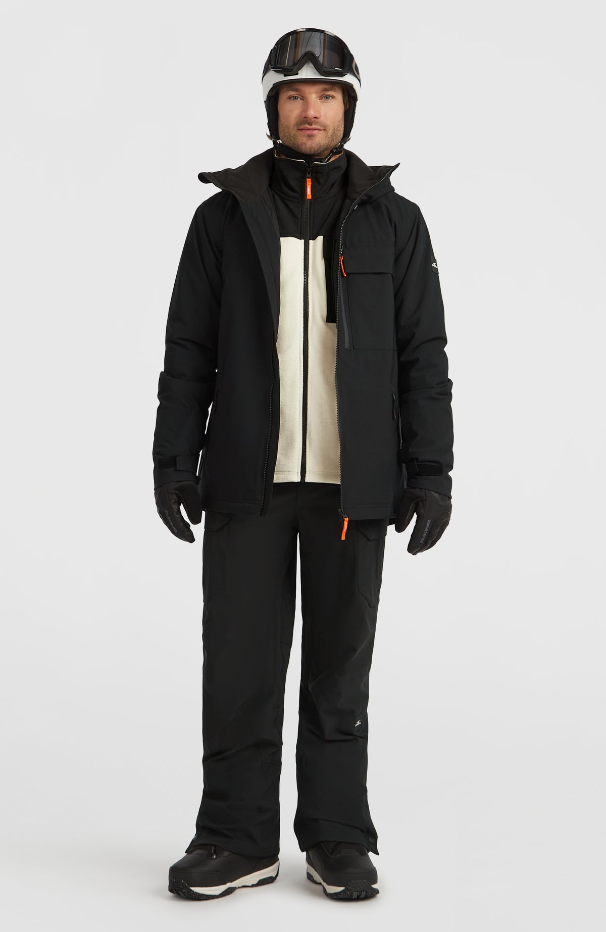 FWC'Peak Skijacke für Herren, schwarz, Ganzkörperansicht am Model von vorne