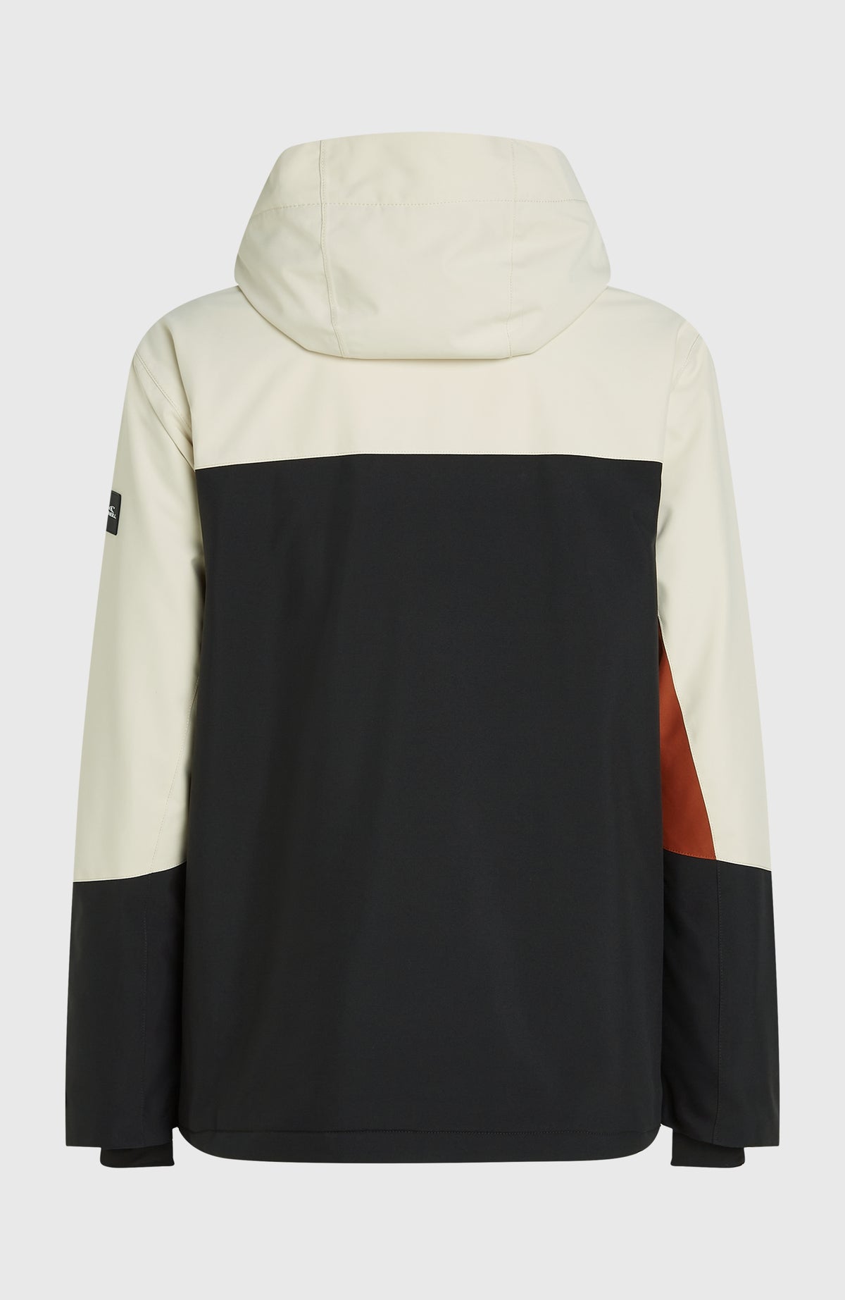 FWC'Cruz Triple Skijacke für Herren, beige, freigestellt von hinten mit Kapuze und kontrastierendem Rücken