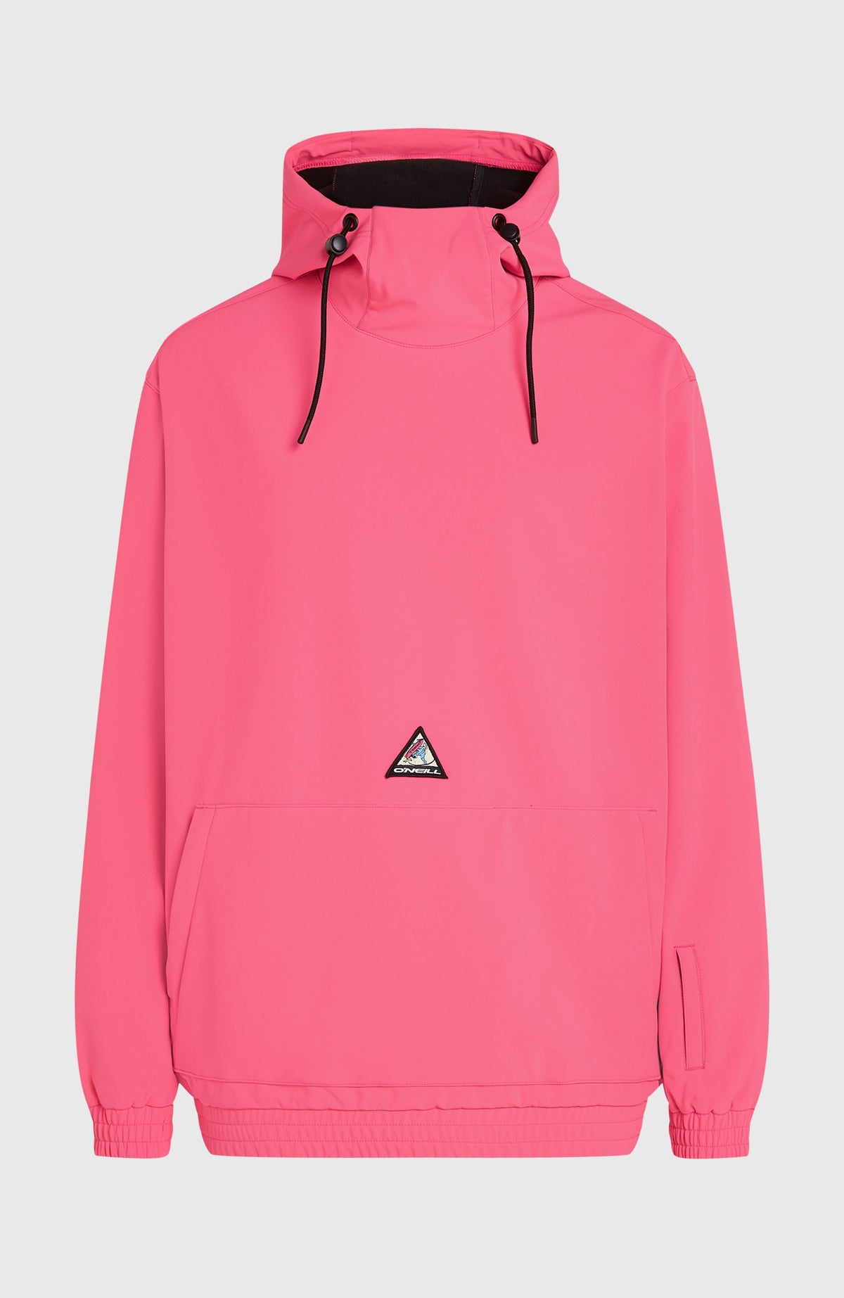 FWC'Play Softshell-Hoodie für Herren in Pink, freigestellt von vorne mit Kängurutasche und Kordelzug