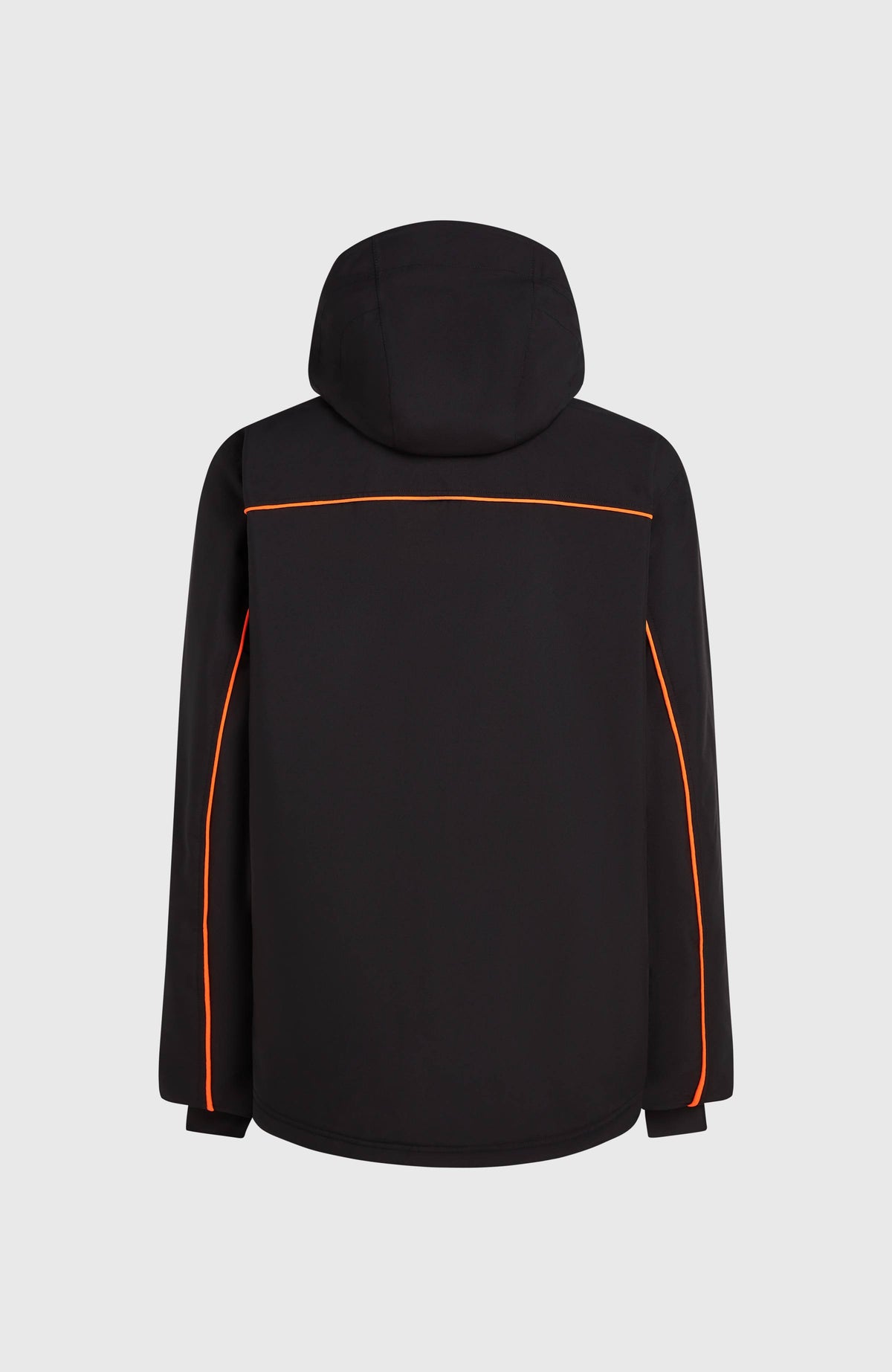 FWC'Play Asymmetric Ski- und Snowboardjacke für Herren, schwarz, freigestellt von hinten mit Zierstreifen