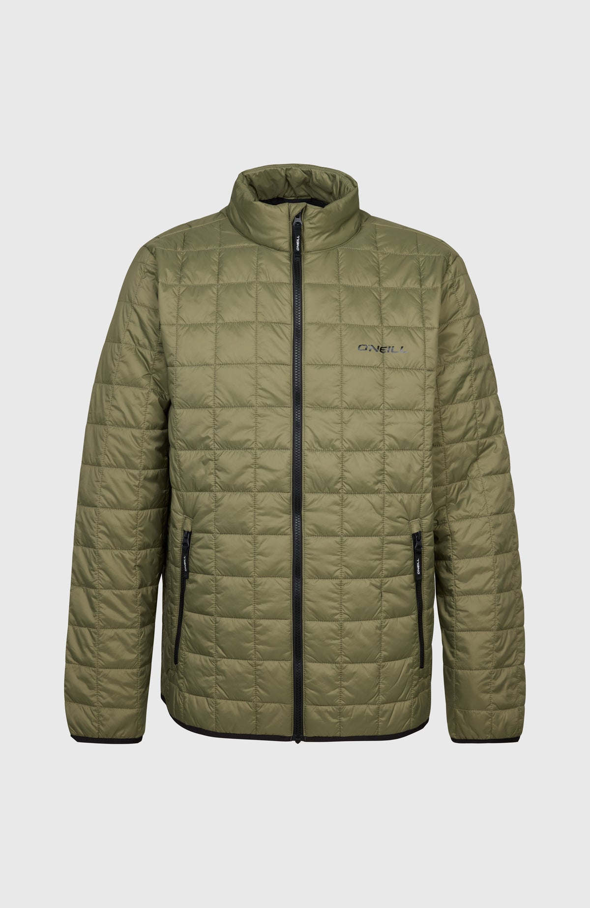 O'Neill Must-Have Isolationsjacke für Herren, grün, freigestellt von vorne mit durchgehendem Reißverschluss