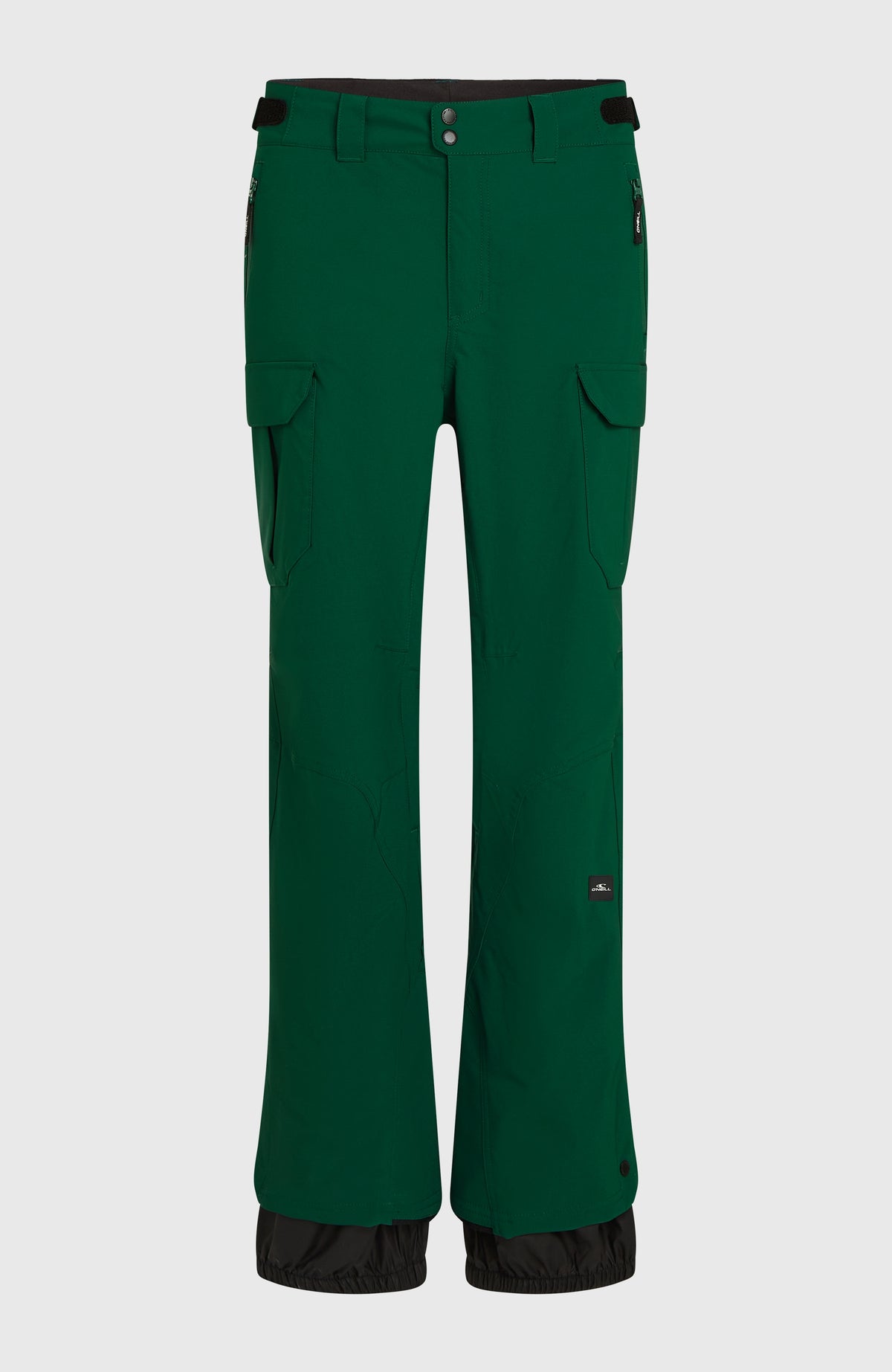 FWC'Peak Cargo-Skihose für Herren, grün, freigestellt von vorne, mit verstellbarem Bund und Cargotaschen