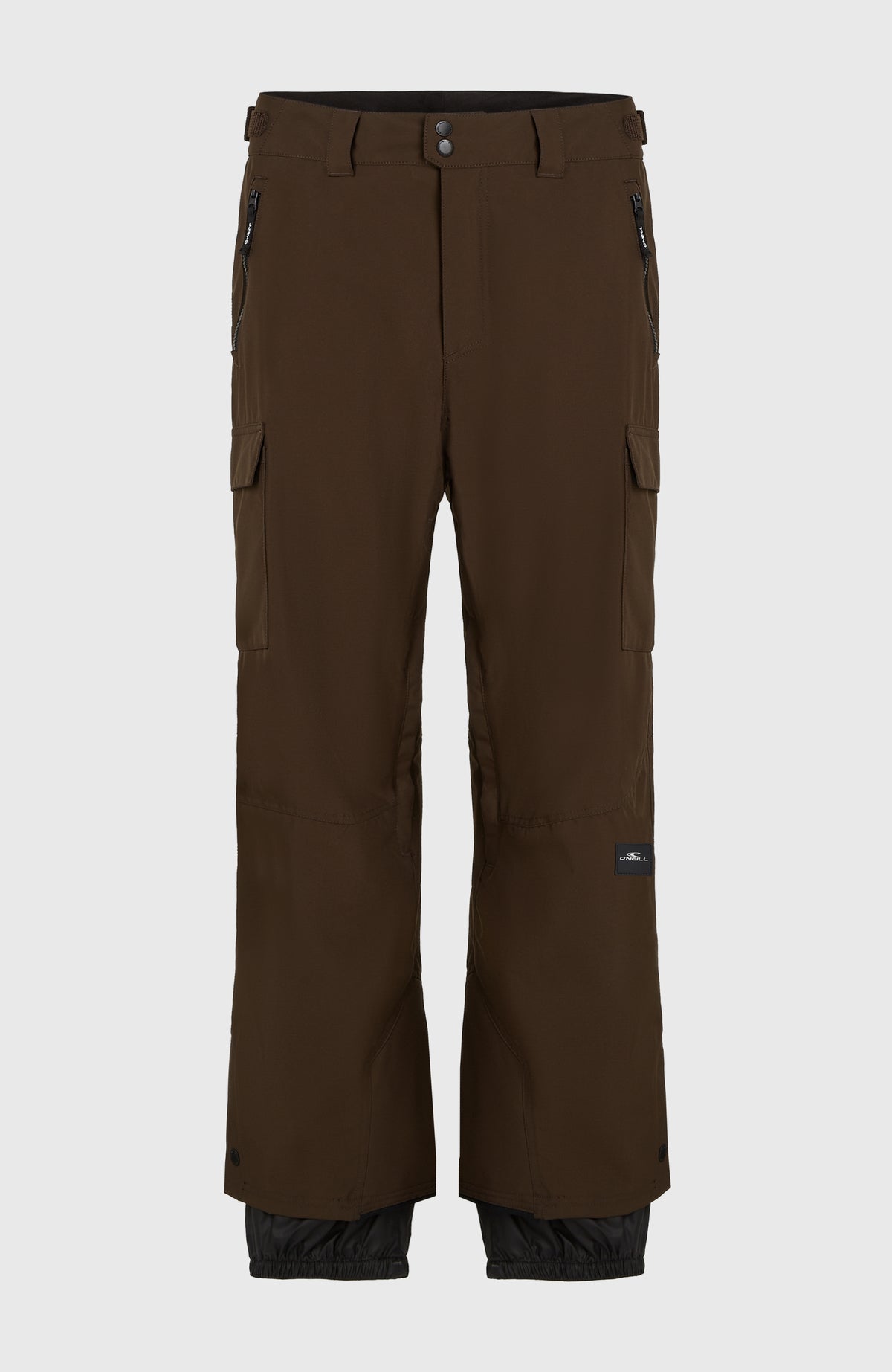 FWC'Cruz Cargo-Skihose für Herren, braun, freigestellt von vorne mit integriertem Schneefang