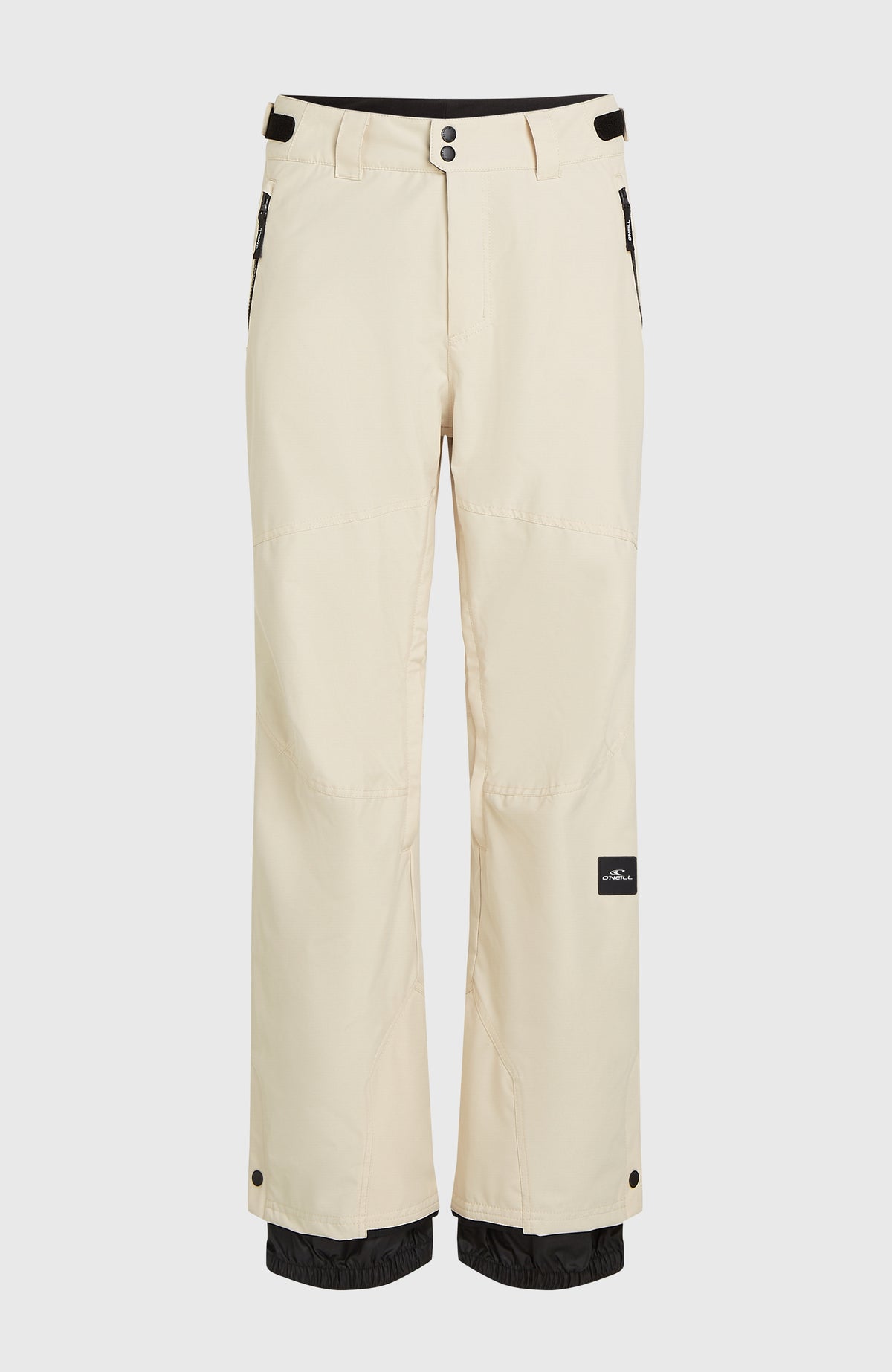 FWC'Cruz Skihose für Herren, beige, freigestellt von vorne mit Schneefang am Beinabschluss