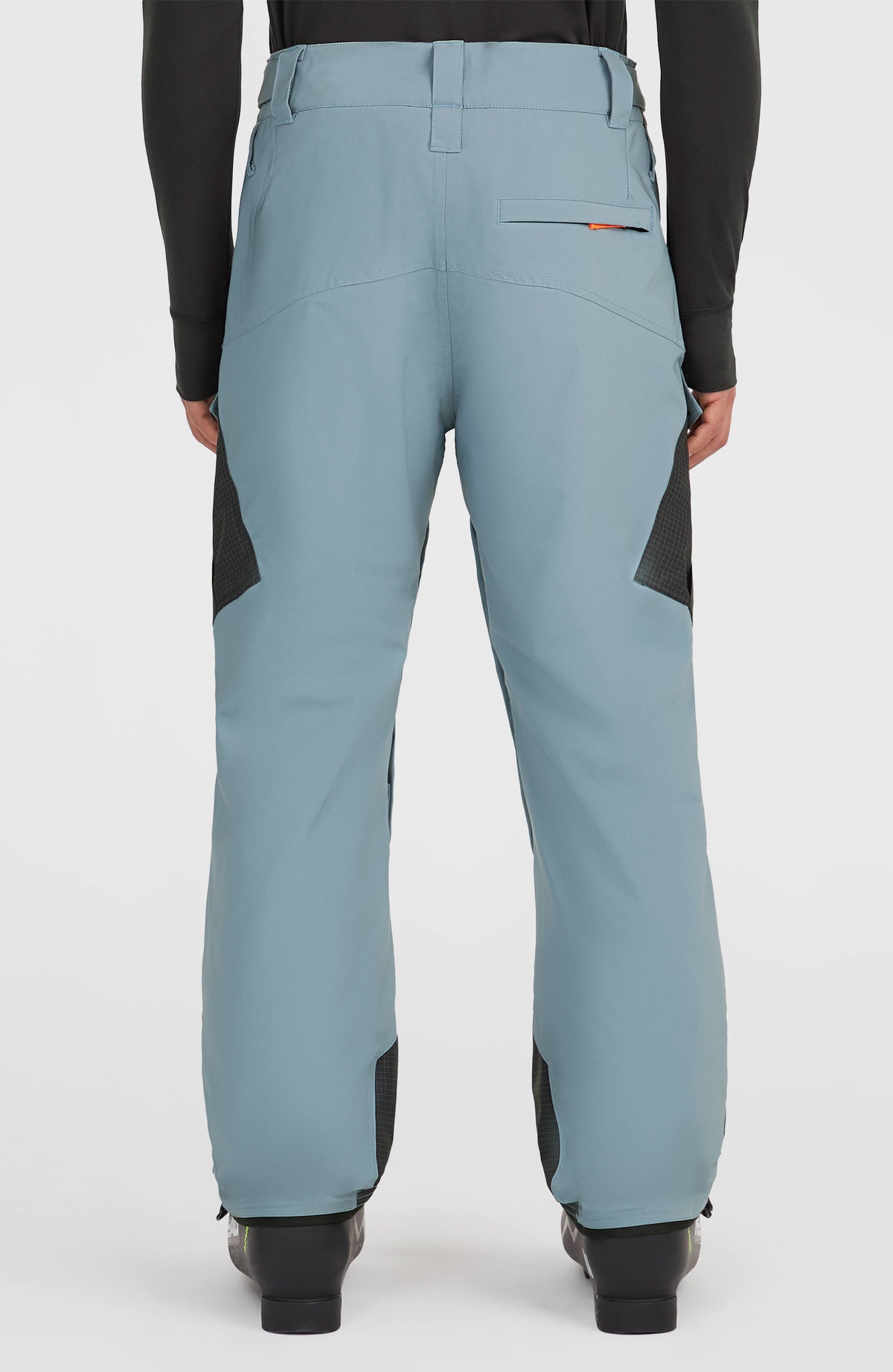 FWC'Peak Cargo-Skihose für Herren, blau, Rückansicht am Model mit Reißverschlusstasche