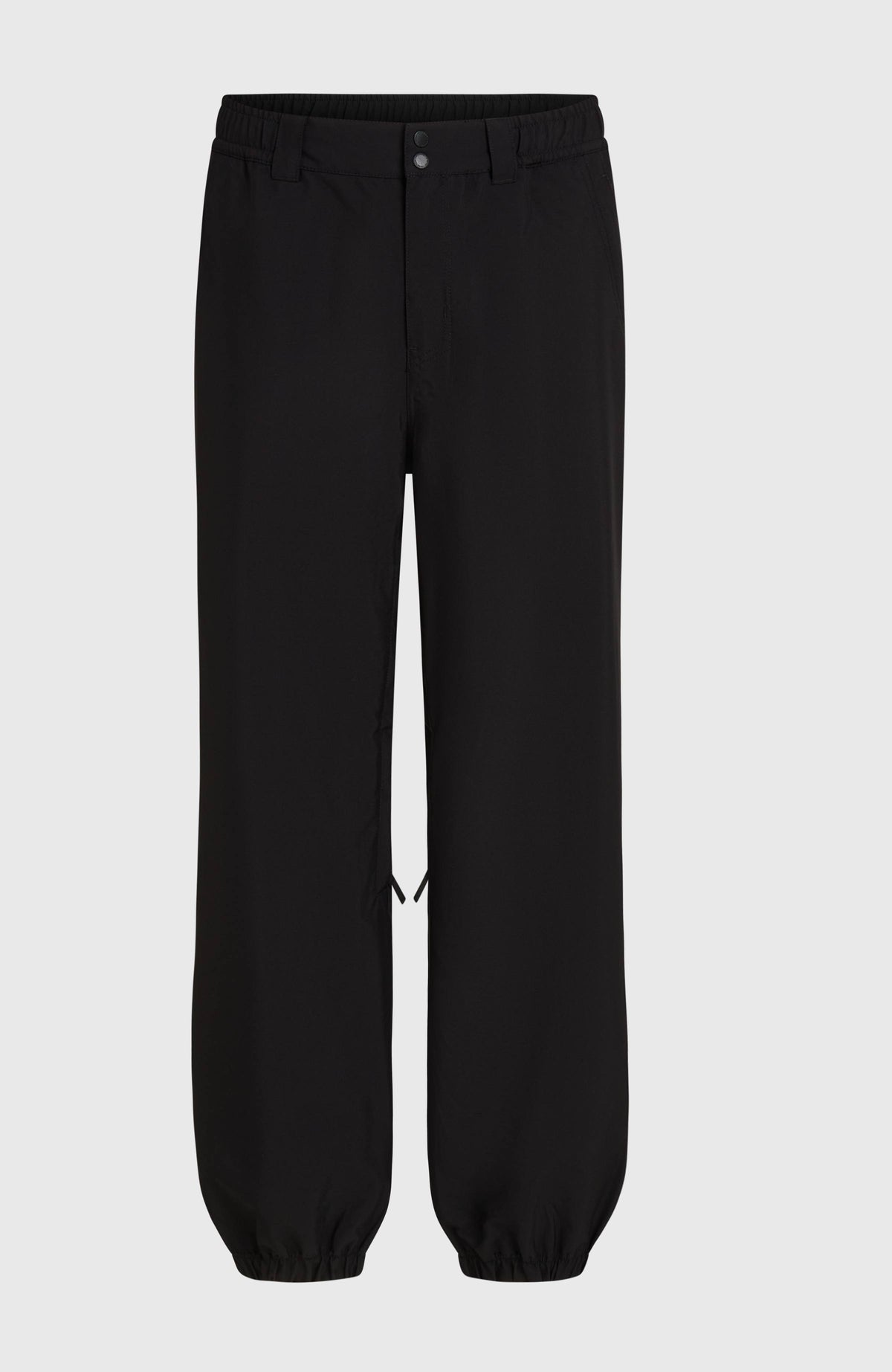 FWC Oversized Ski- und Snowboardhose für Herren, schwarz, freigestellt und flach liegend von vorne